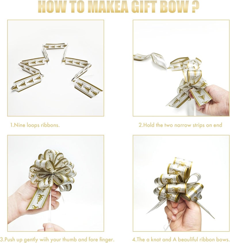 Doitory 24Pcs Christmas Bows for Gift Wrapping Multicolor 5" Wide Pull Bow Wrapping Accessory for Holiday Décor Present Gift Bows - Image 4